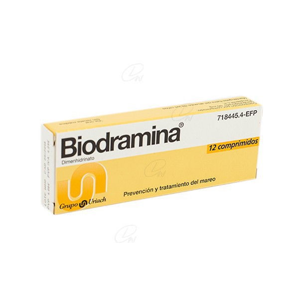 BIODRAMINA 50 mg COMPRIMIDOS, 12 comprimidos