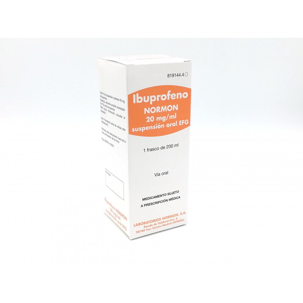 IBUPROFENO NORMON EFG 20 MG/ML SUSPENSION ORAL...