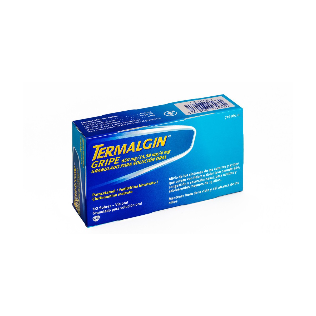 TERMALGIN GRIPE 650/4/10 MG 10 SOBRES GRANULADO...